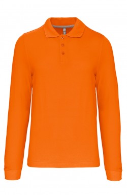 Polo homme manches longues orange