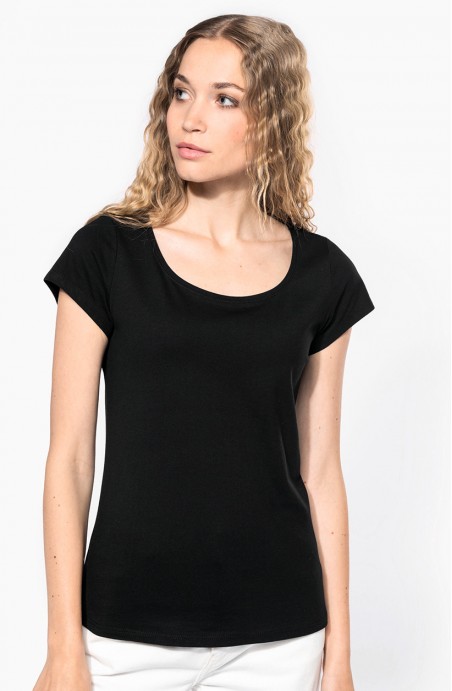 Tee-shirt femme col bateau en coton