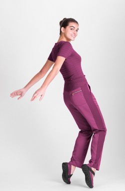 Pantalon professionnel femme fuchsia