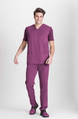 pantalon professionnel unisexe fuschia