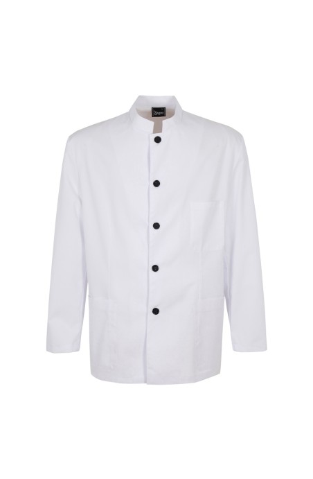 Veste de barman blanche col mao